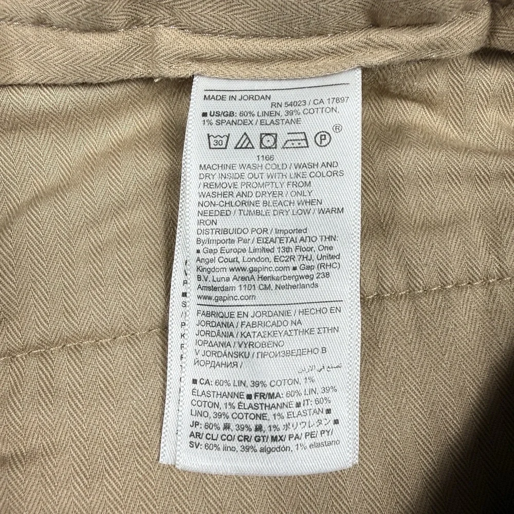 Banana Republic Slim Chino Pants Men 33x34 Faded Pink Linen Cotton Stretch NWT